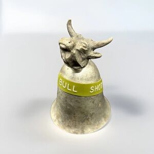 Vintage Pewter Bull Steer Head Shot Glass Jigger | 1970s Barware